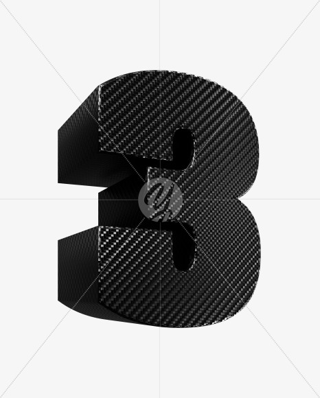 3 from Carbon fiber alphabet on Yellow Images Creative Fonts - S54119