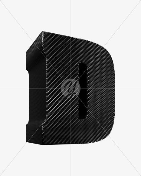 Letter D from Carbon fiber alphabet on Yellow Images Creative Fonts - S54129