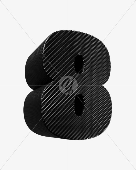 8 from Carbon fiber alphabet on Yellow Images Creative Fonts - S54124