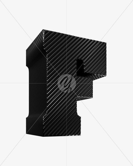 Letter F from Carbon fiber alphabet on Yellow Images Creative Fonts - S54132