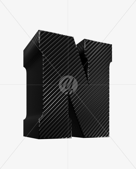 Letter N from Carbon fiber alphabet on Yellow Images Creative Fonts - S54140