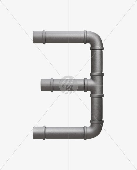 Pipe number 3 from Pipe Alphabet on Yellow Images Creative Fonts - S54639