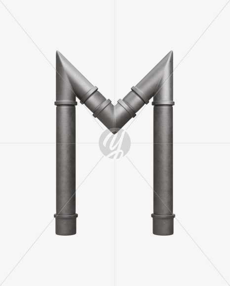 Pipe M from Pipe Alphabet on Yellow Images Creative Fonts - S54622