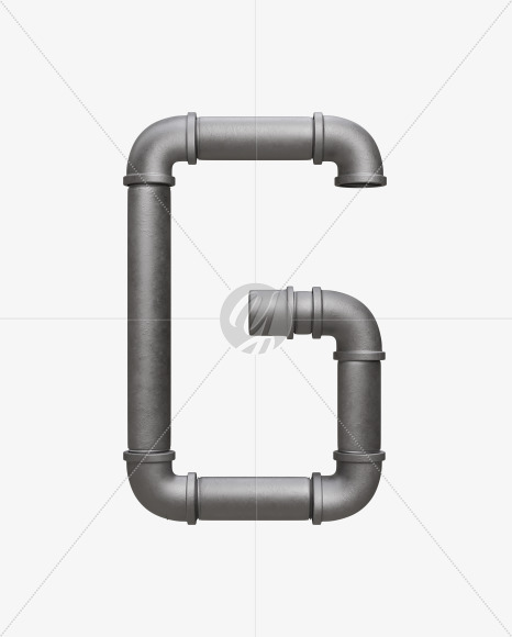 Pipe G from Pipe Alphabet on Yellow Images Creative Fonts - S54616