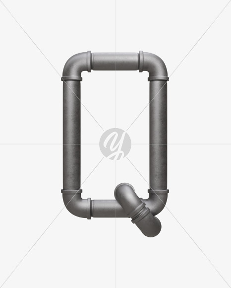 Pipe Q from Pipe Alphabet on Yellow Images Creative Fonts - S54626