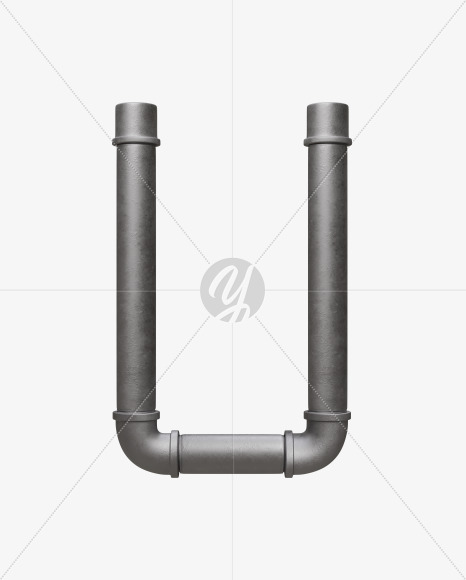 Pipe U from Pipe Alphabet on Yellow Images Creative Fonts - S54630