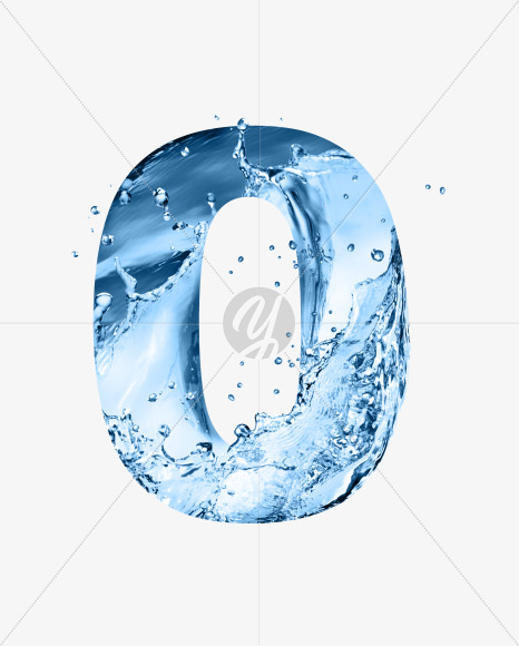 0 from Water font on Yellow Images Creative Fonts - S54654