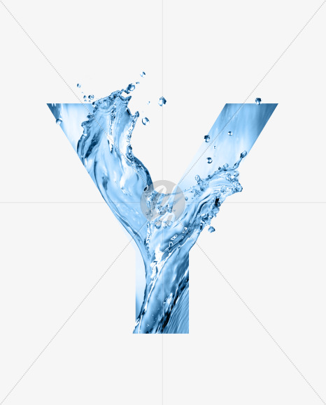 Letter Y from Water font on Yellow Images Creative Fonts - S54688