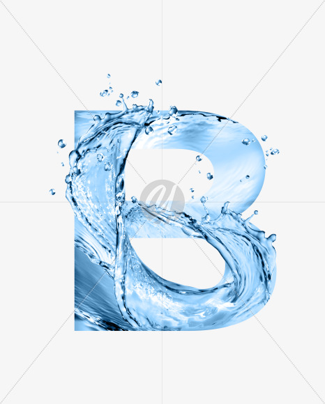 Letter B from Water font on Yellow Images Creative Fonts - S54665