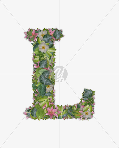 Letter L from FLORA on Yellow Images Creative Fonts - S54702