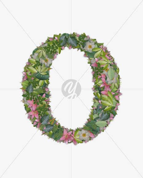 Letter O from FLORA on Yellow Images Creative Fonts - S54705