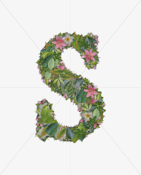 Letter S from FLORA on Yellow Images Creative Fonts - S54709