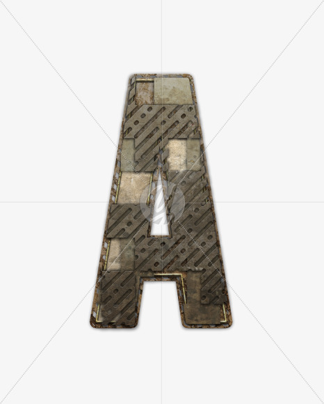 Letter A from Industrial Font on Yellow Images Creative Fonts - S54794