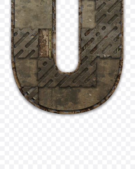 Letter O from Industrial Font on Yellow Images Creative Fonts - S54808