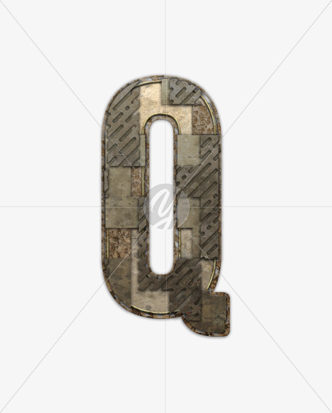 Letter Q from Industrial Font on Yellow Images Creative Fonts - S54810