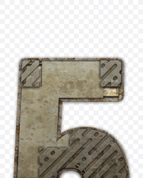 5 from Industrial Font on Yellow Images Creative Fonts - S54825