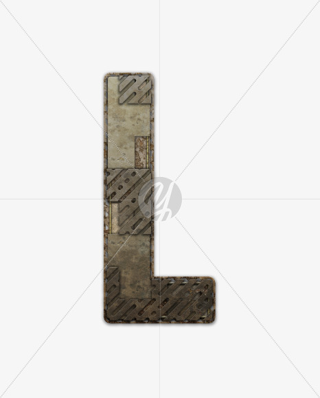 Letter L from Industrial Font on Yellow Images Creative Fonts - S54805