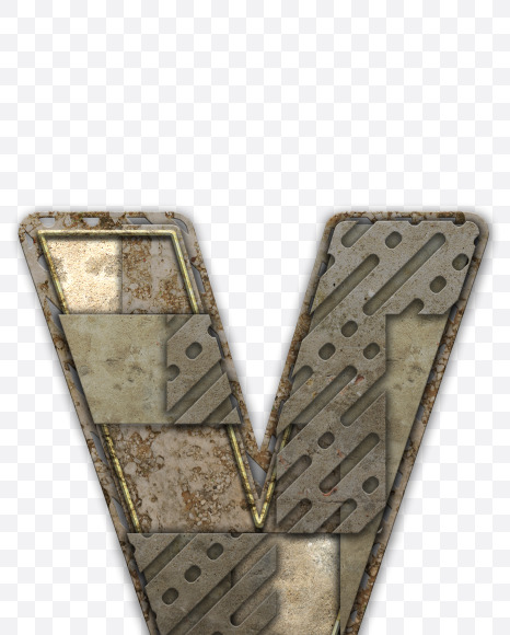 Letter Y from Industrial Font on Yellow Images Creative Fonts - S54818