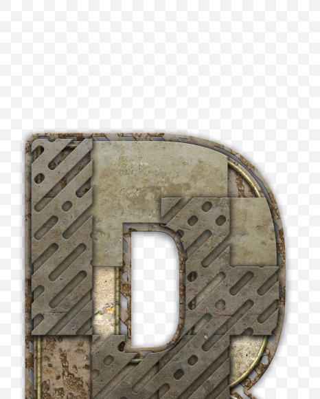 Letter R from Industrial Font on Yellow Images Creative Fonts - S54811