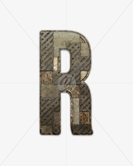 Letter R from Industrial Font on Yellow Images Creative Fonts - S54811