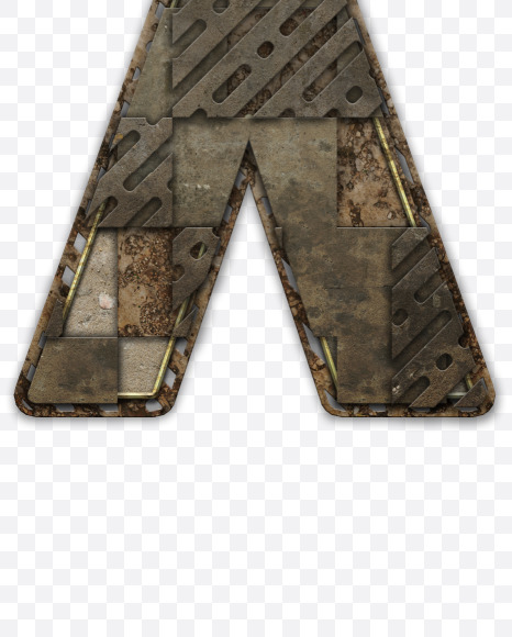 Letter X from Industrial Font on Yellow Images Creative Fonts - S54817