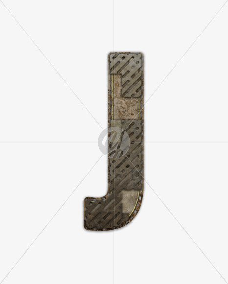 Letter J from Industrial Font on Yellow Images Creative Fonts - S54803