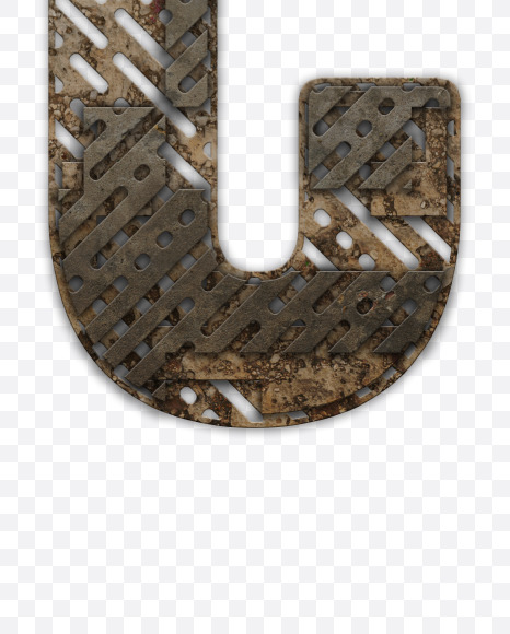 Letter C from Industrial Font - 2 on Yellow Images Creative Fonts - S54848