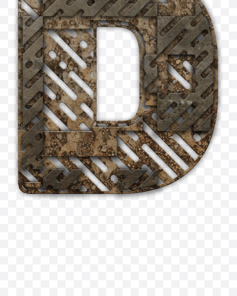 Letter B from Industrial Font - 2 on Yellow Images Creative Fonts - S54847