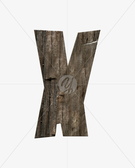 Letter X from Rustic wooden alphabet on Yellow Images Creative Fonts - S54996