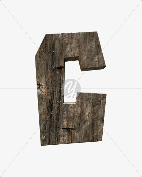 Letter C from Rustic wooden alphabet on Yellow Images Creative Fonts - S54975