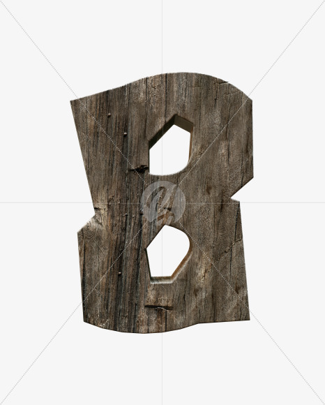 8 from Rustic wooden alphabet on Yellow Images Creative Fonts - S55007