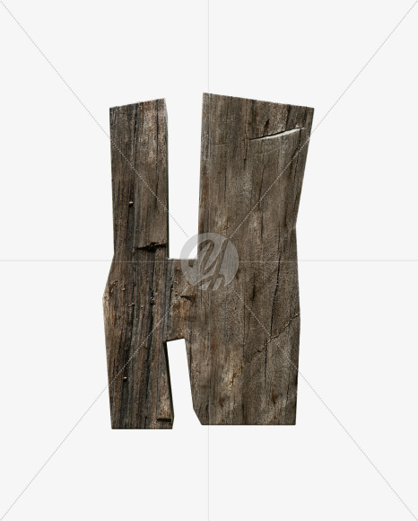 Letter H from Rustic wooden alphabet on Yellow Images Creative Fonts - S54980