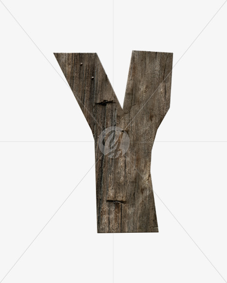 Letter Y from Rustic wooden alphabet on Yellow Images Creative Fonts - S54997