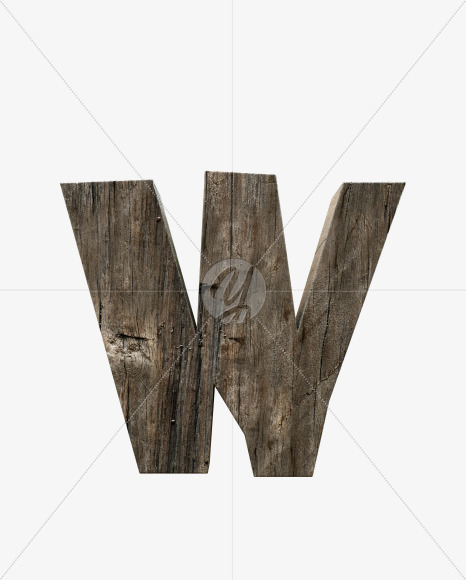 Letter W from Rustic wooden alphabet on Yellow Images Creative Fonts - S54995