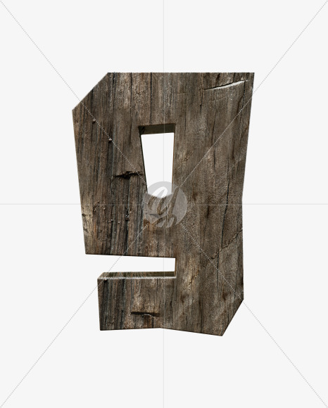 9 from Rustic wooden alphabet on Yellow Images Creative Fonts - S55008