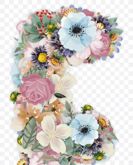 Letter F from Spring Font on Yellow Images Creative Fonts - S55015