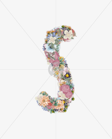 Letter S from Spring Font on Yellow Images Creative Fonts - S55028