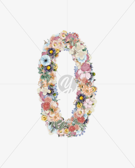 Letter O from Spring Font on Yellow Images Creative Fonts - S55024