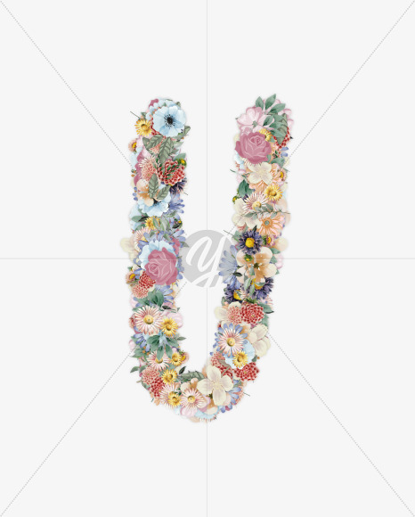 Letter U from Spring Font on Yellow Images Creative Fonts - S55030