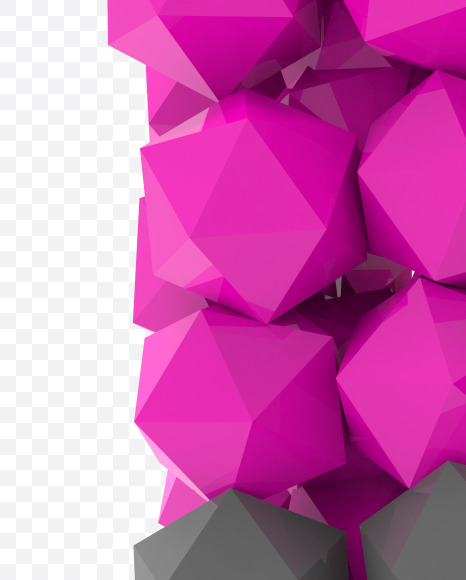 Letter M from Platonic font (Magenta and Grey) on Yellow Images Creative Fonts - S55061