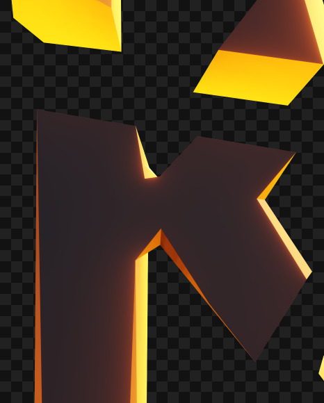 Letter K from Broken orange stones on Yellow Images Creative Fonts - S55102