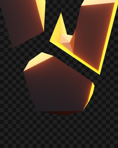 Letter W from Broken orange stones on Yellow Images Creative Fonts - S55114