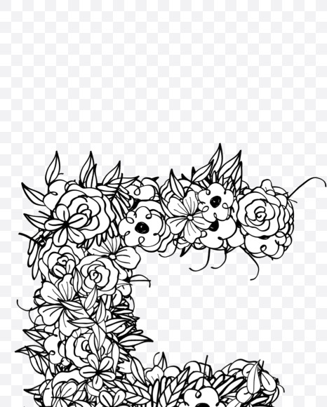 E 1 from Natural Doodles on Yellow Images Creative Fonts - S55267