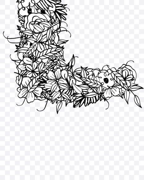 L 2 from Natural Doodles on Yellow Images Creative Fonts - S55289