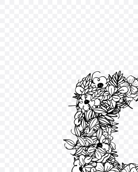 P 1 from Natural Doodles on Yellow Images Creative Fonts - S55300