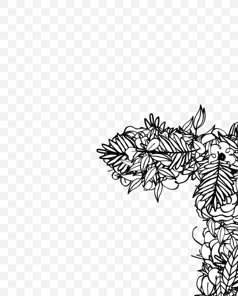 T 1 from Natural Doodles on Yellow Images Creative Fonts - S55312