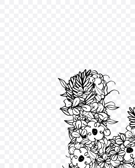 K 1 from Natural Doodles on Yellow Images Creative Fonts - S55285