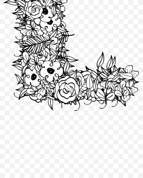 L 3 from Natural Doodles on Yellow Images Creative Fonts - S55290