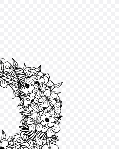 P 1 from Natural Doodles on Yellow Images Creative Fonts - S55301