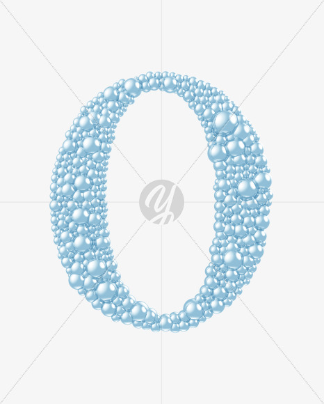 Letter O from Blue Bubbles on Yellow Images Creative Fonts - S55759